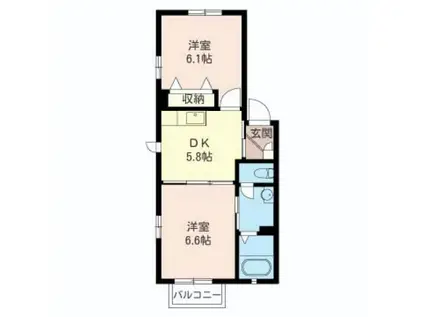 フォルトゥーナC(2K/1階)の間取り写真