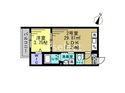 SUN HORIZON I(1LDK/2階)の間取り写真