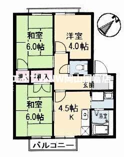 フレグランス邑久郷(3K/2階)の間取り写真