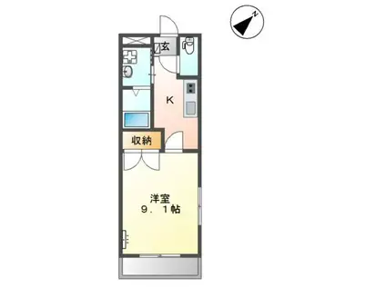 エスポアワンルームIII(1K/2階)の間取り写真