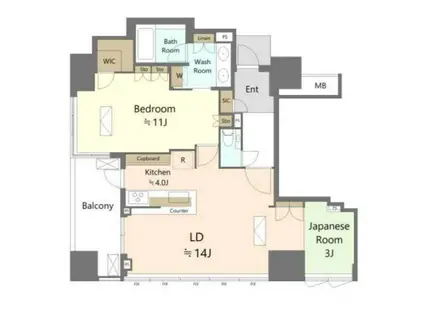 ザ・パークハウス新宿御苑(2LDK/11階)の間取り写真