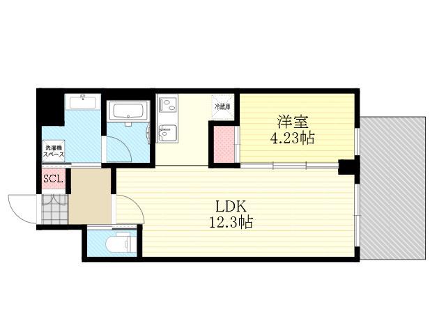 プレジオ西中島ASIAN(1LDK/12階)の間取り写真