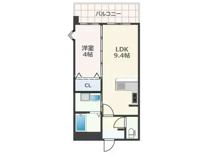 ニューガイアリルーム新大江 69(1LDK/7階)の間取り写真