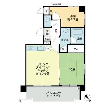 ライオンズマンション青山(2LDK/1階)の間取り写真