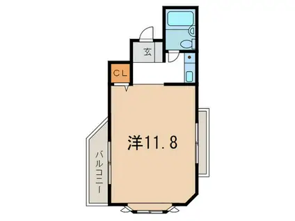 グリーンウインディ住吉(ワンルーム/3階)の間取り写真