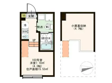 PRIMUS GRADUS(ワンルーム/1階)の間取り写真