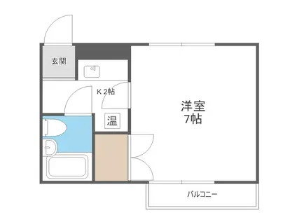 青雲荘II(1K/2階)の間取り写真