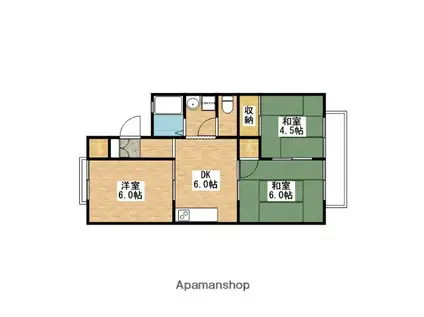 エル園村(3DK/2階)の間取り写真