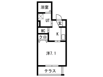 スターブル野並(1LDK/1階)の間取り写真