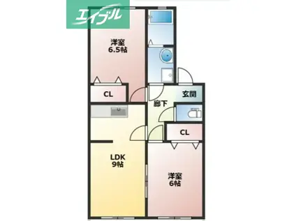 フォーシーズン秋(2LDK/2階)の間取り写真