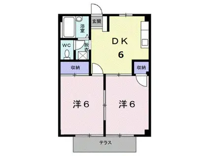 シティハイツさとうA(2DK/1階)の間取り写真