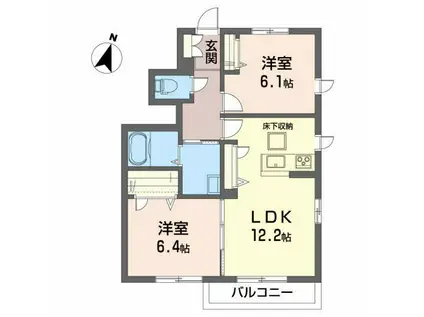 シャーメゾン白樺A(2LDK/1階)の間取り写真