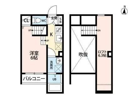 LAGUNA VILLAGE(ワンルーム/2階)の間取り写真