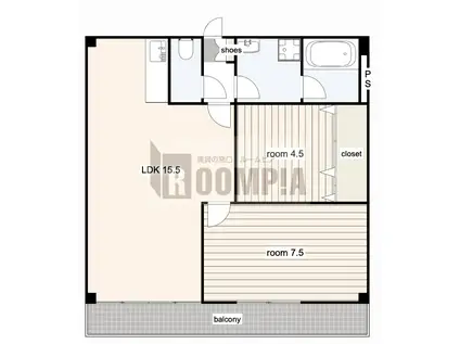 ハイツ元町(2LDK/3階)の間取り写真