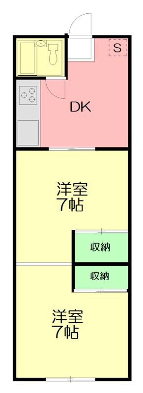 タプラ元町(2DK/2階)の間取り写真