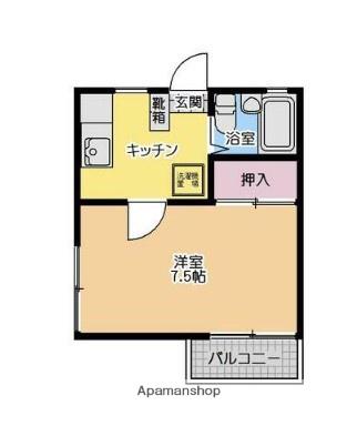 プライムハイツK(1K/2階)の間取り写真