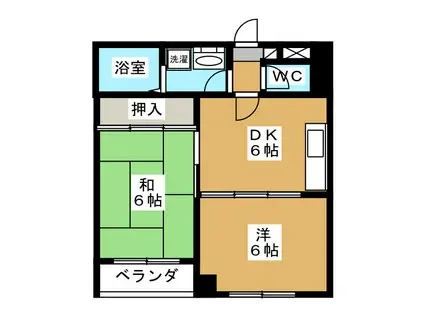 シュロス中野(2DK/2階)の間取り写真