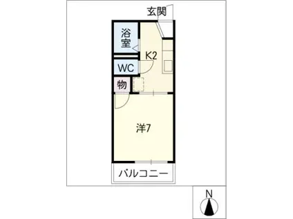 タウニー赤坂(1K/1階)の間取り写真