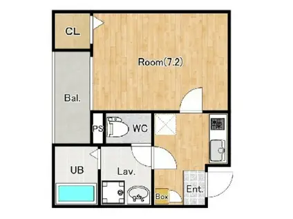 ジーメゾン見沼新堤(1K/1階)の間取り写真