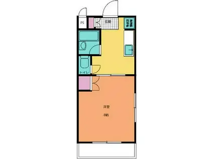 マンションJOY(1K/1階)の間取り写真