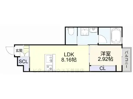GRACE COAST(1K/4階)の間取り写真