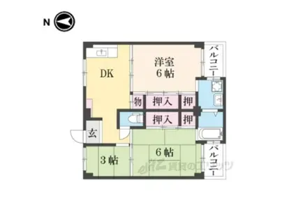 ビレッジハウス見瀬(3DK/1階)の間取り写真