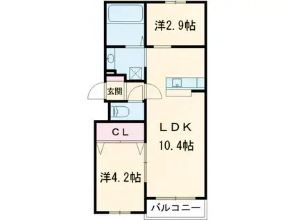 LIFEFIELDみやま(1SLDK/1階)の間取り写真
