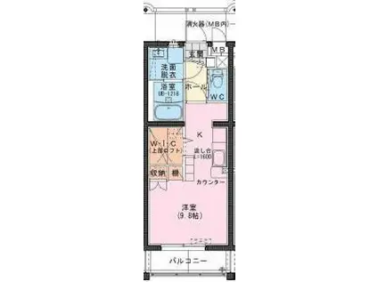 RIVIERE CHAMP 元宮(ワンルーム/2階)の間取り写真