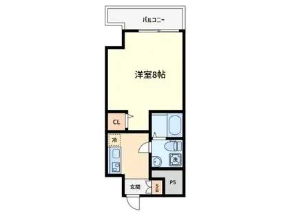 ラシーヌ宿院(1K/5階)の間取り写真