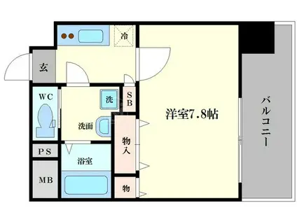 ミラージュパレス難波東レジデンス(1K/10階)の間取り写真