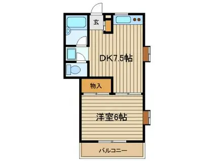 エクリール(1DK/1階)の間取り写真