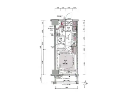 クレヴィア山吹神楽坂(1K/2階)の間取り写真
