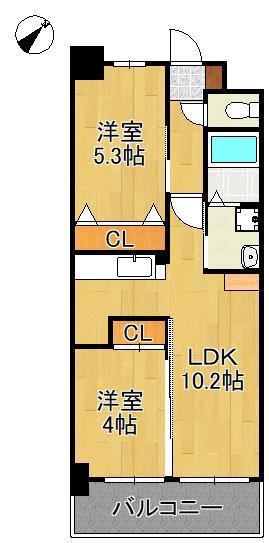 コンダクトレジデンスHIGUCHIMACHI(2LDK/8階)の間取り写真
