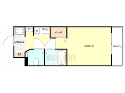 エステムコート神戸三宮山手センティール(1K/11階)の間取り写真