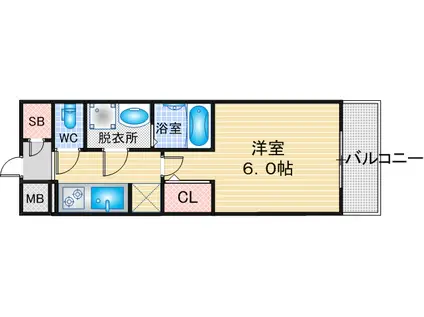 S-RESIDENCE野並駅前BROAD(1K/12階)の間取り写真