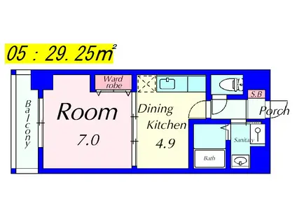 コーポ美山II(1DK/3階)の間取り写真