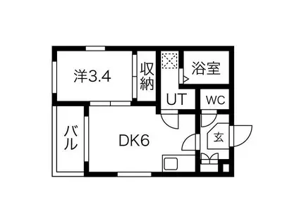 ハーモニーテラス児玉IV(1DK/3階)の間取り写真