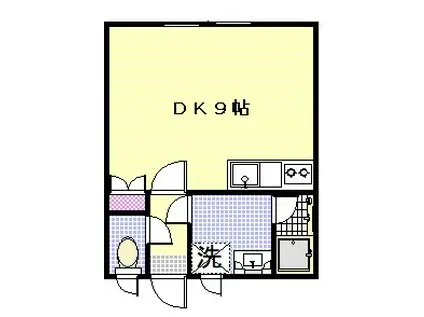 ハイツ竹(ワンルーム/2階)の間取り写真