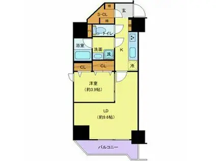 プレール・ドゥーク両国IV(1LDK/3階)の間取り写真