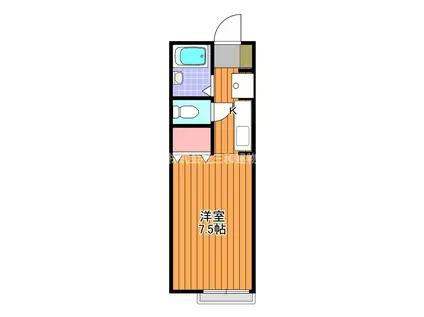 セジュール12(1K/2階)の間取り写真