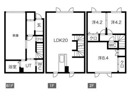 フルールI(3LDK/1階)の間取り写真