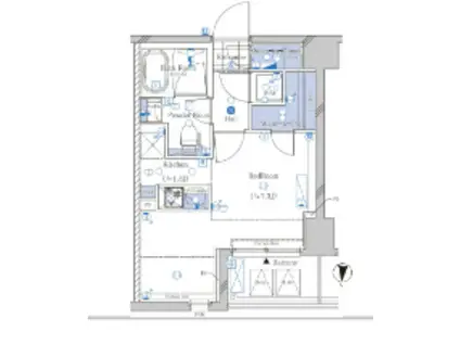 ガリシア新宿西落合(1K/4階)の間取り写真