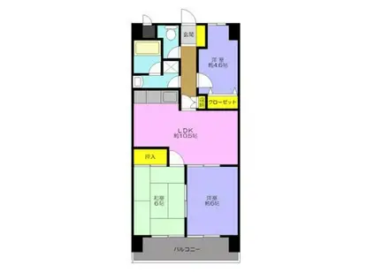 アスティ末広(2LDK/2階)の間取り写真