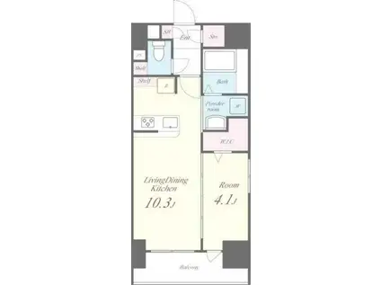 ロバストコート(1LDK/4階)の間取り写真