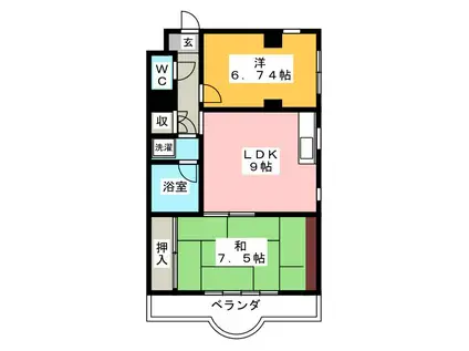 OKUTO 720(2LDK/3階)の間取り写真