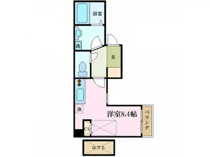 ファンタジービル(ワンルーム/6階)の間取り写真