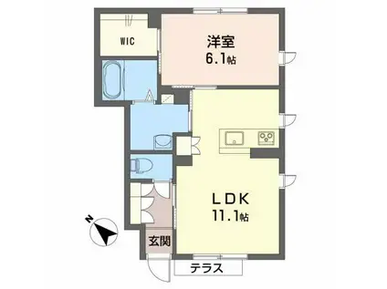 シャーメゾンオーシャン(1LDK/1階)の間取り写真