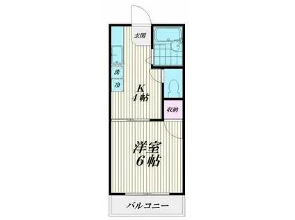 東大井3丁目アパート(1K/2階)の間取り写真