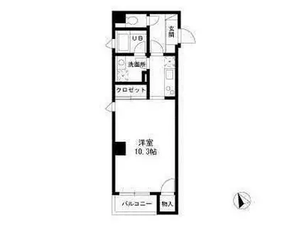 セントレジスM(1K/2階)の間取り写真