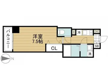 ミリアビタNO31(1K/2階)の間取り写真
